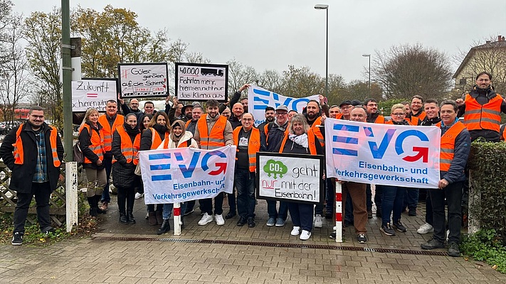 Protestaktion bei DB Cargo Mannheim