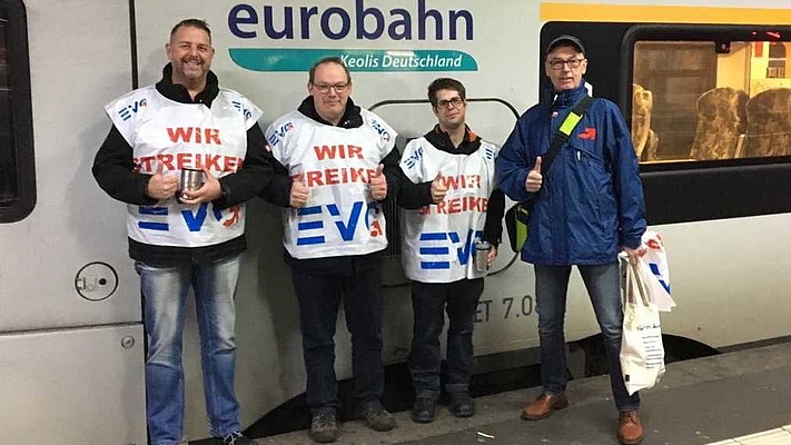 Erfolgreicher Warnstreik bei der eurobahn