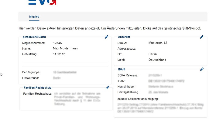 Neuer mitgliedergeschützter Bereich für Datenänderungen ist online!