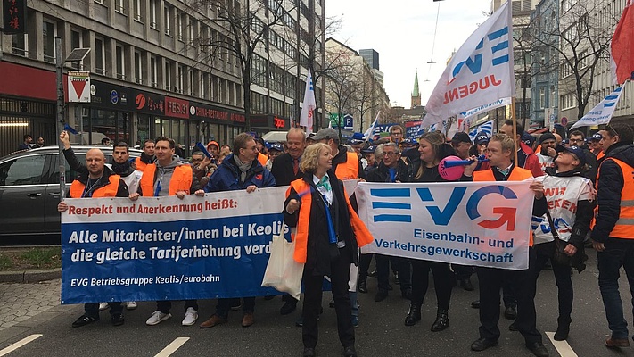 Streik Keolis/eurobahn: Kundgebung am Dienstag in Düsseldorf