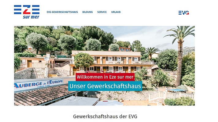 EVG-Bildungsstätte Eze sur mer mit neuem Internetauftritt