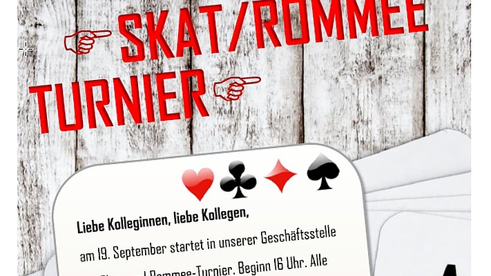 Einladung zum Skat- und Rommee-Turnier am 19. September 2018