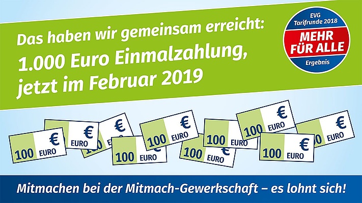 Tarifrunde DB AG: 1.000 Euro Einmalzahlung, jetzt im Februar 2019