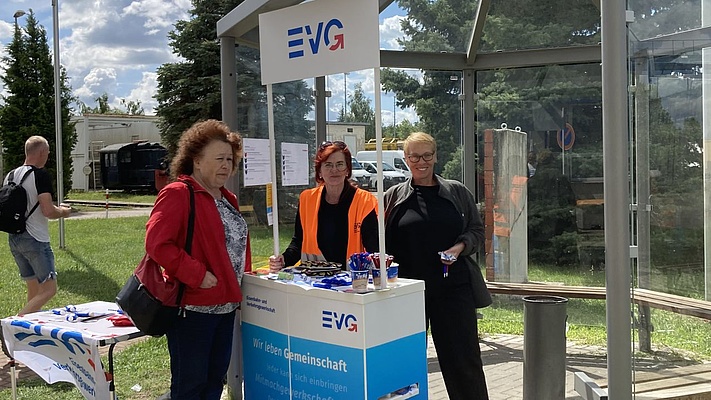 EVG vor Ort bei Bahnbau Königsborn und DB Services