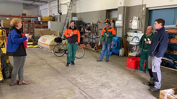 Eisaktion der Betriebsgruppe Fahrwegdienste in Leipzig