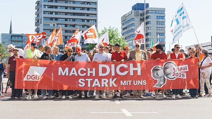 1. Mai Demo an der Saar