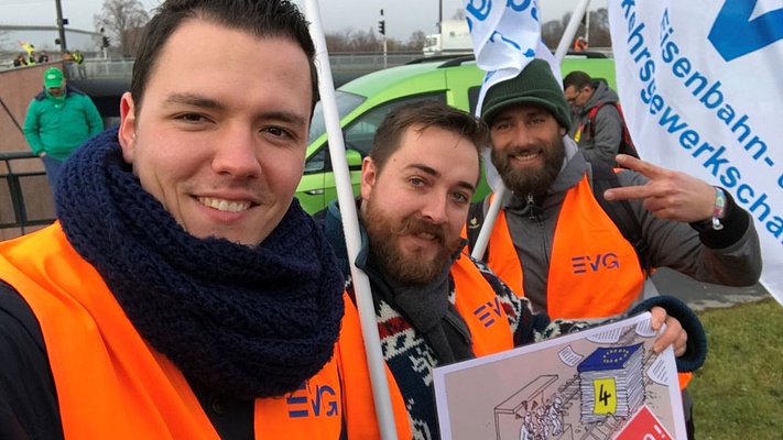 OV Karlsruhe: 4. Eisenbahnpaket - Protestaktion in Straßburg