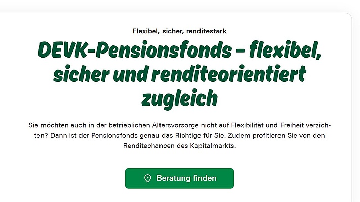 Transparenz schafft Vertrauen - DEVK-Pensionsfonds im Fokus