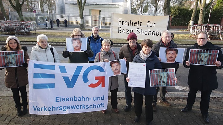 EVG-Protestaktion für Freilassung von iranischem Gewerkschafter