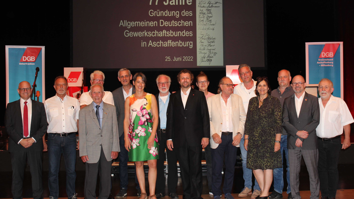 DGB Aschaffenburg feierte 75-jähriges Jubiläum: Feierlicher Festakt in der Stadthalle
