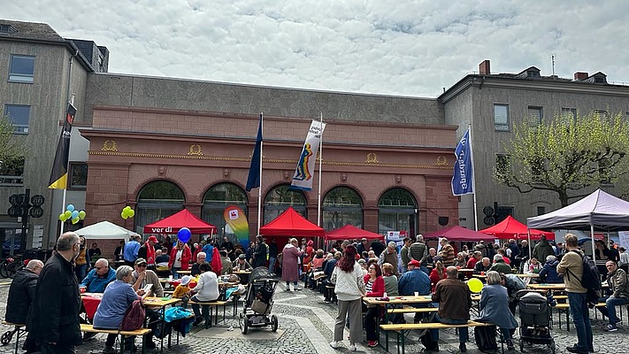 EVG Rheinland-Pfalz bei der Veranstaltung des DGB am 01. Mai in Mainz