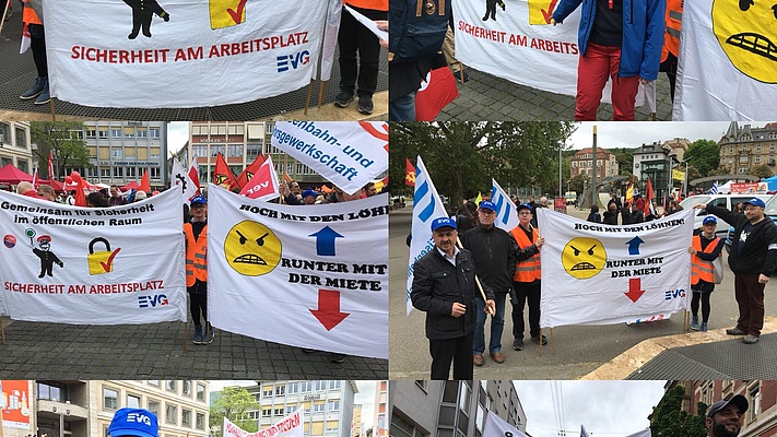 Impressionen vom Tag der Arbeit: Demonstration und Kundgebung in Baden-Württemberg - 24.000 Menschen beteiligten sich