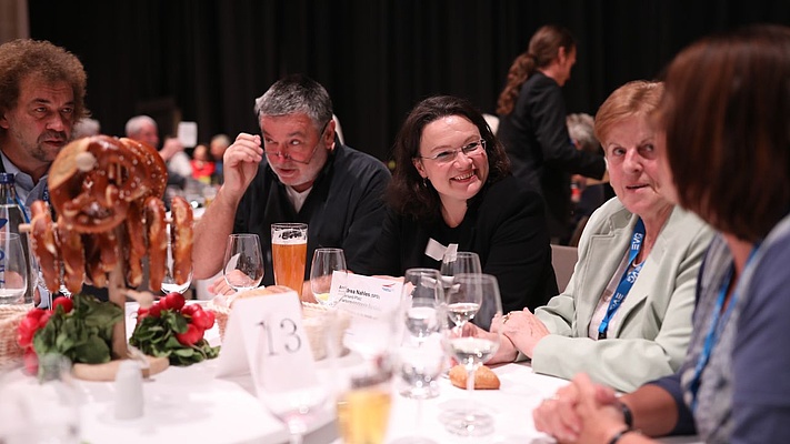 Delegierte aus Sachsen-Anhalt beim „politischen Landesabend“ auf dem Gewerkschaftstag der EVG