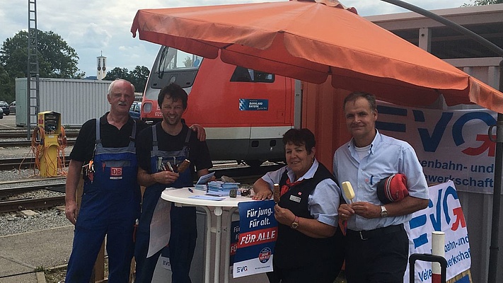 Aktion zur Tarifrunde bei DB Regio Kempten