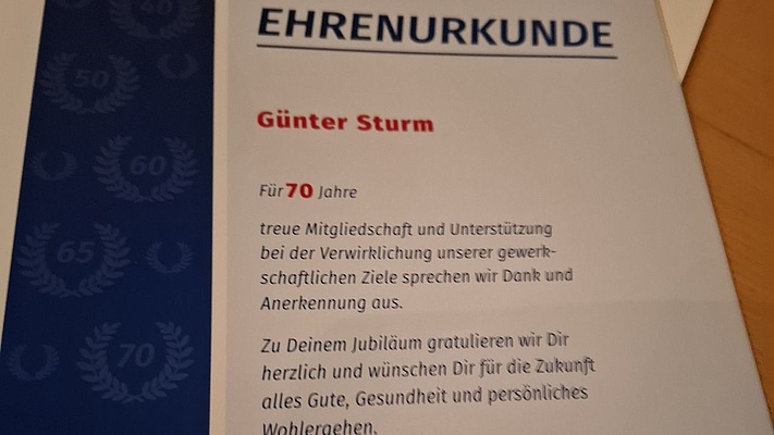 Jubilarehrungen in Sachsen-Anhalt: Dank an Kolleginnen und Kollegen, die unsere Gewerkschaft stark machen