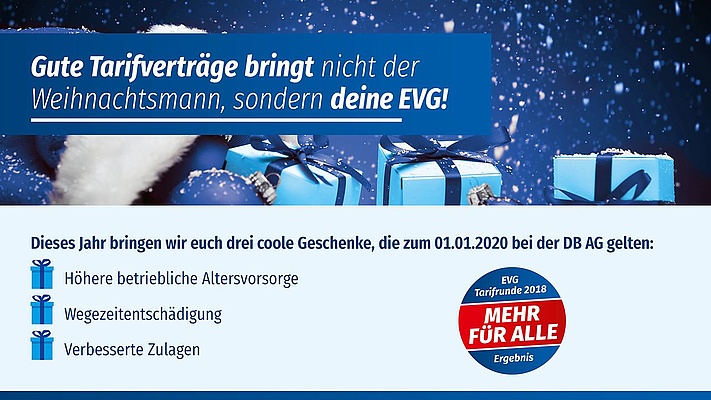 Gute Tarifverträge bringt nicht der Weihnachtsmann, sondern deine EVG!