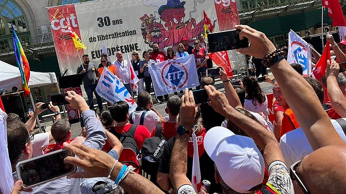 ETF-Kundgebung bei den „Connecting Europe Days“ in Lyon