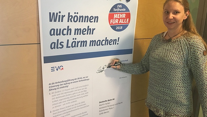 EVG-Aktionstag zur Tarifrunde 2018 bei der PSU Stuttgart/Ulm